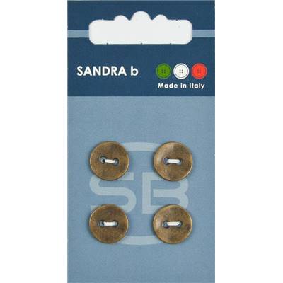 Carte 4 boutons zama avec trous - 12,5 mm - Laiton