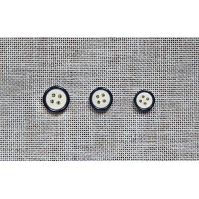 LOT 30 BOUTONS LISERE 11.5 MM - MARINE