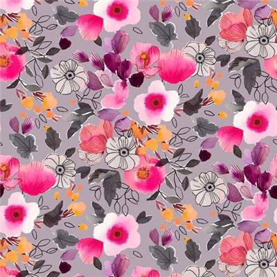 TISSU DASHWOOD STUDIO - FLORA 2035 - VISCOSE LEGERE - 145 CM 