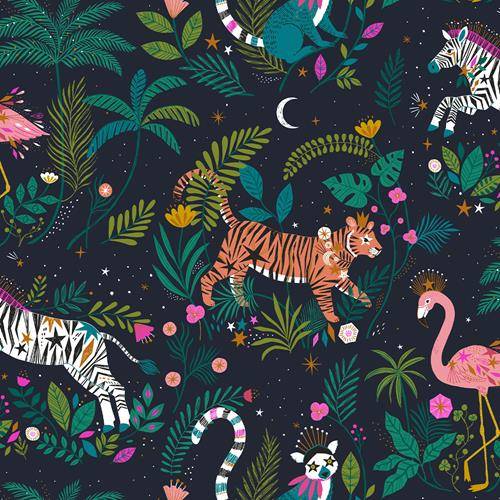 TISSU DASHWOOD STUDIO JUNGLE LUXE 2235 COTON+METAL 110 CM