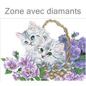 KIT BRODERIE DIAMANT - LES CHATS DANS UN PANIER