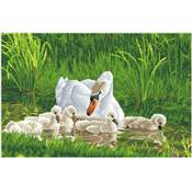 KIT BRODERIE DIAMANT - MAMAN CYGNE ET SES PETITS