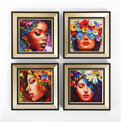 KIT BRODERIE DIAMANT MINI DOTZ - FOUR BEAUTIES - PACK DE 4 DESSINS