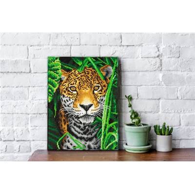 KIT BRODERIE DIAMANT DOTZ - JAGUAR JUNGLE AVEC CADRE