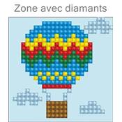 KIT BRODERIE DIAMANT - LA MONTGOLFIERE - LIVRE AVEC CADRE
