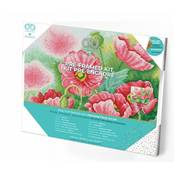 KIT BRODERIE DIAMANT SQUARES - WATERCOLOUR POPPIES - PRE-ENCADRE