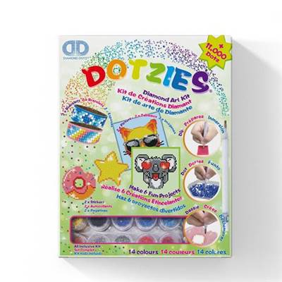 COFFRET ACTIVITE BRODERIE DIAMANT DOTZIES - VERT - 6 PROJETS