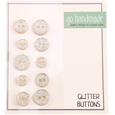 CARTE 10 BOUTONS PAILLETES ASSORTIS 9-11-13 MM - BEIGE