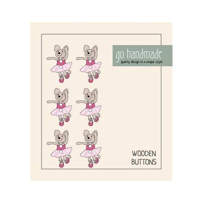 CARTE 6 BOUTONS BOIS - LAVABLES - EMILY LA SOURIS