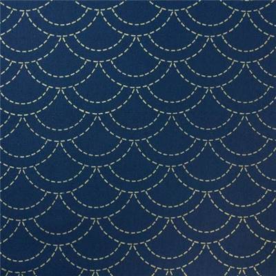 TISSU SASHIKO IMPRIME - 110 CM - COTON - MINI 5 M - COL 18 INDIGO