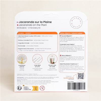 KIT BRODERIE AVEC TAMBOUR 15 CM - JACARANDA SUR LA PLAINE