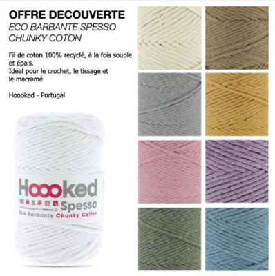 OFFRE DECOUVERTE FILS HOOOKED ECO BARBANTE SPESSO 500G 8 COULEURS X 3