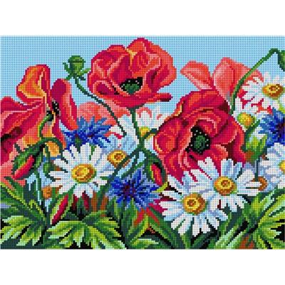 CANEVAS BLANC - FLEURS SAUVAGES