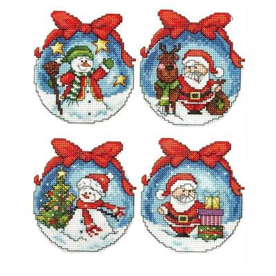 KIT POINT DE CROIX SUR TOILE PVC - DECORATIONS DE NOEL