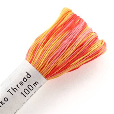 FIL SASHIKO DEGRADE - COL 193 - TANGO - LOT DE 3 ECH. DE 100 M