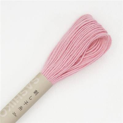 FIL SASHIKO UNI - COL 14 - ROSE PALE - LOT DE 6 ECH. DE 20 M