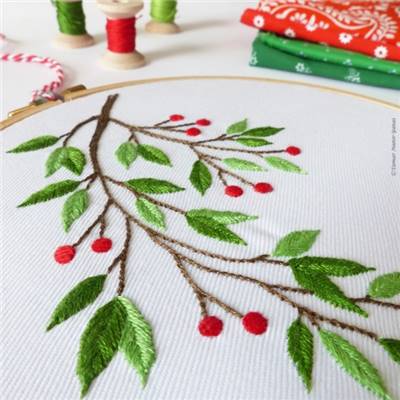 MISTLETOE - KIT BRODERIE 21X21CM - TAMBOUR NON INCLUS - TAMAR NY
