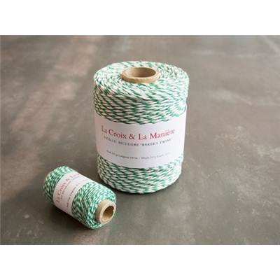 PETITE BOBINE FIL BICOLORE BLANC-VERT - 35 M - 10 G