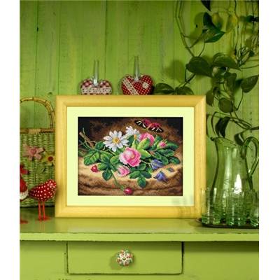 KIT PT COMPTE 23 X 29 CM - FLEURS ET PAPILLON