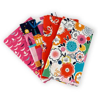 LOT 4 COUPONS ASSORTIS 45 X 55 CM DASHWOOD STUDIO - SILK ROAD