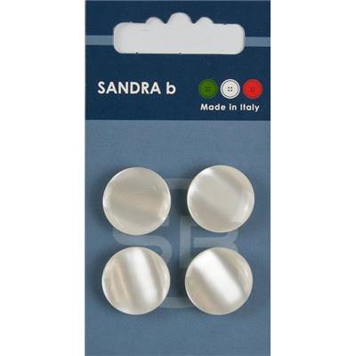 Carte 4 boutons polyester Sudan - 18 mm - Blanc