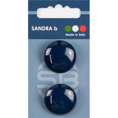 Carte 2 boutons nylon classique à queue - 25,5 mm - Bleu foncé