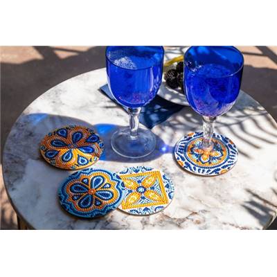 KIT BRODERIE DIAMANT 4 SOUS-VERRES - PORTUGUESE TILES