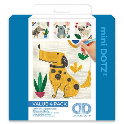 KIT BRODERIE DIAMANT MINI DOTZ - CHIENS MIGNONS - PACK DE 4 