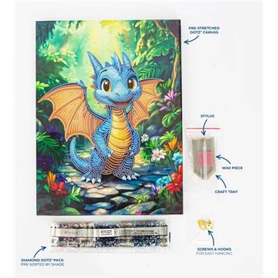 KIT BRODERIE DIAMANT DOTZ - BLUE DRAGON AVEC CADRE