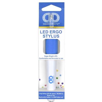 BLISTER 1 STYLET DIAMOND DOTZ ERGONOMIQUES AVEC LAMPE LED