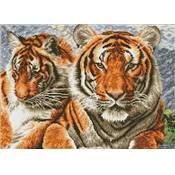 KIT BRODERIE DIAMANT SQUARES - TIGERS - PRE-ENCADRE