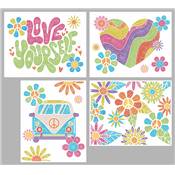 KIT BRODERIE DIAMANT DOTZIES FLOCK - 4 PEACE & LOVE