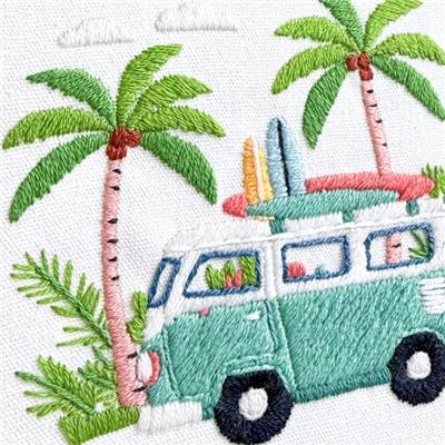 KIT BRODERIE AVEC TAMBOUR 15 CM - CALIFORNIA DREAM