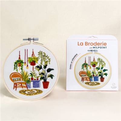 KIT BRODERIE AVEC TAMBOUR 15 CM - DANS LA VERANDA