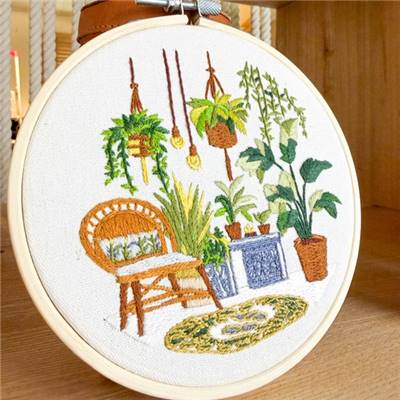 KIT BRODERIE AVEC TAMBOUR 15 CM - DANS LA VERANDA