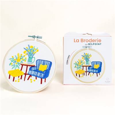KIT BRODERIE AVEC TAMBOUR 15 CM - COIN COSY