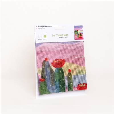 CANEVAS IMPRIME BLANC - DESSIN 20 X 30 CM - LE RIVAGE DES CACTUS