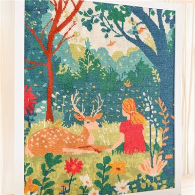 KIT CANEVAS COMPLET - DESSIN 40 X 50 CM - CLAIRIERE PAISIBLE