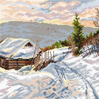 CANEVAS BLANC - REFUGE DANS LA NEIGE