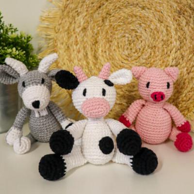 KIT 3 MINI AMIGURUMIS HOOOKED - FARM FRIENDS 