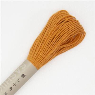 FIL SASHIKO UNI - COL 4 - ORANGE - LOT DE 6 ECH. DE 20 M