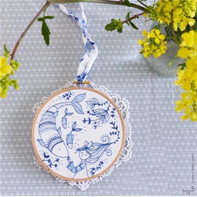 OCEAN PRINCESS - KIT BRODERIE 21X21CM - TAMBOUR NON INCLUS - TAMAR NY