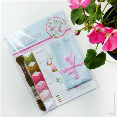 LOVE BIRDS - KIT BRODERIE 21X21CM - TAMBOUR NON INCLUS - TAMAR NY