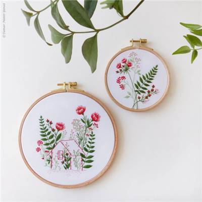 BETWEEN THE FLOWERS - KIT BRODERIE 21X21CM - TAMBOUR NON INCLUS
