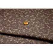 COUPON TISSU 50X55 JAP LIBELLULES VIOLET