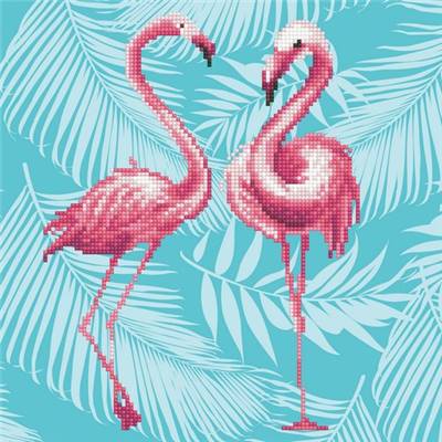 KIT DIAMOND ART INTERMEDIAIRE - DUO DE FLAMANDS ROSES