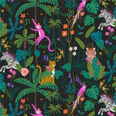 TISSU DASHWOOD STUDIO - JUNGLE LUXE 2232 - COTON+METAL - 110 CM 