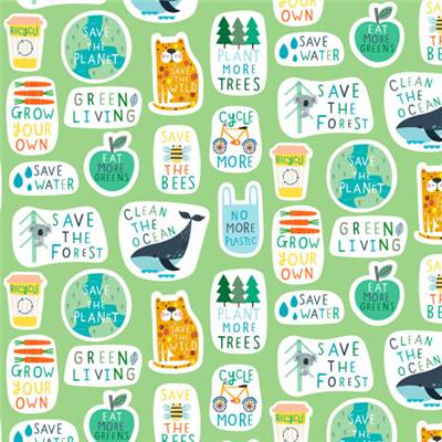 TISSU DASHWOOD STUDIO - SAVE THE PLANET 2446 - COTON - 110 CM