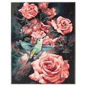 KIT BRODERIE DIAMANT DIAMOND DOTZ MASTERCLASS - ROSES ET COLIBRI