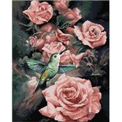 KIT BRODERIE DIAMANT DIAMOND DOTZ MASTERCLASS - ROSES ET COLIBRI